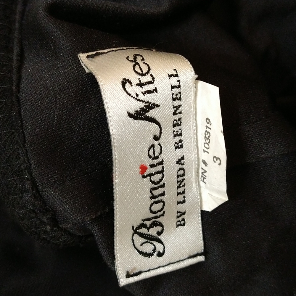 Blondie Nights Halter Lined Dress Black Padded Bra Gathered Beaded Zip + Bag - Picture 5 of 7